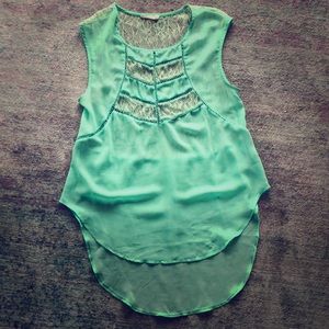 Sheer mint green blouse